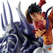 Vue latérale de la figurine Monkey D. Luffy Dioramatic BANPRESTO, mettant en valeur la posture dynamique