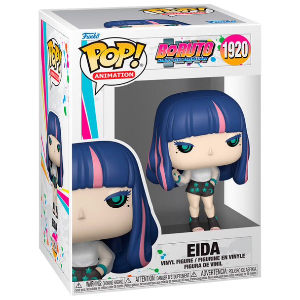 Figurine Funko POP de 9 cm représentant Eida de Boruto Naruto Next Generations en vinyle, présentée dans sa boîte cadeau.