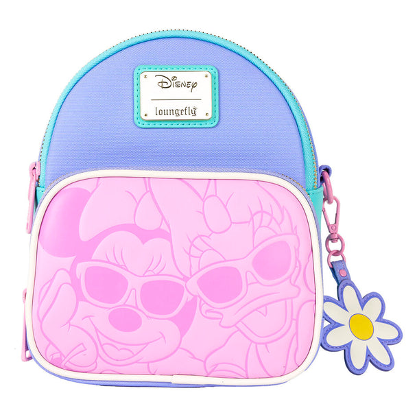 Sac à dos Loungefly Disney Daisy & Minnie vue de face avec motifs colorés