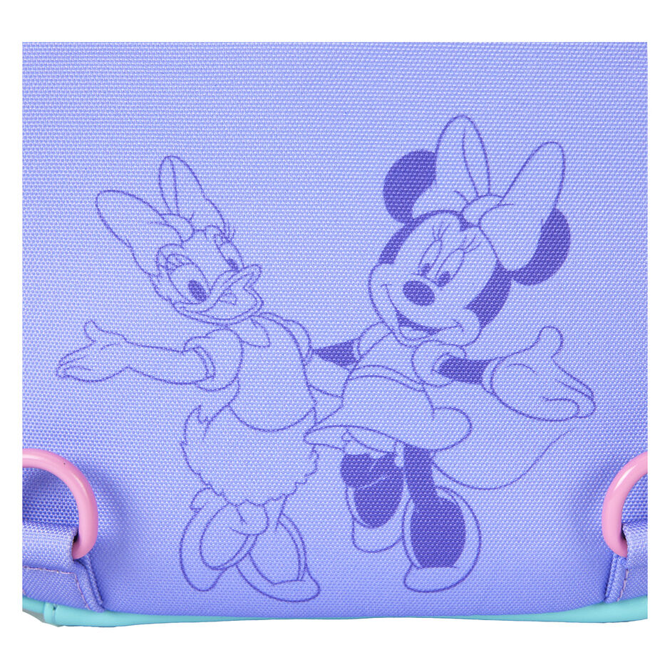 Détail des coutures et finitions du sac à dos Loungefly Disney Daisy & Minnie