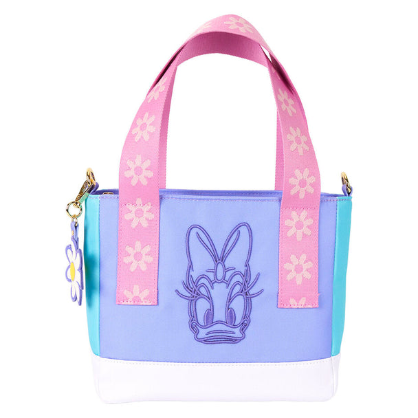 Vue de face du sac Loungefly Disney Daisy avec illustration colorée de Daisy Duck