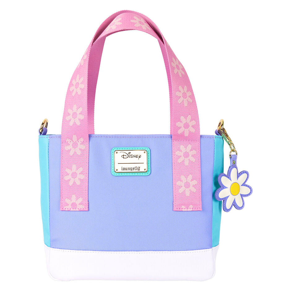 Vue arrière du sac Loungefly Disney Daisy avec étiquette de la marque Loungefly