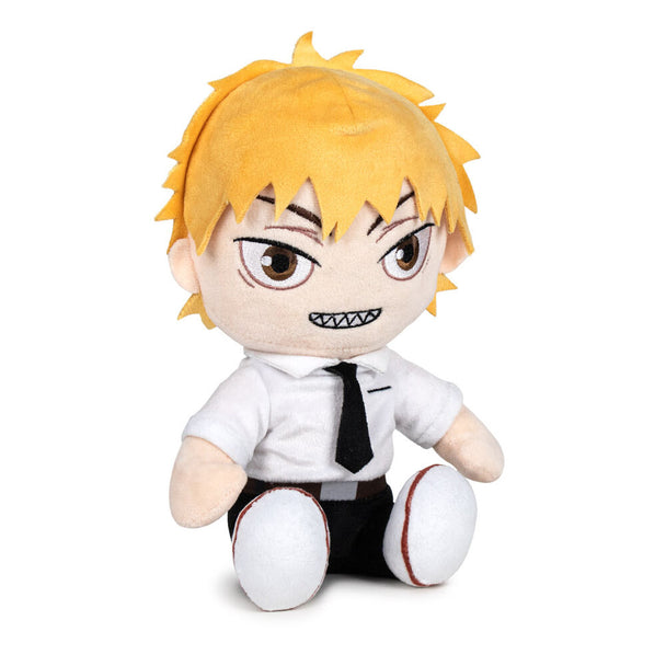 Peluche Denji de Chainsaw Man mesurant 27cm, en tissu doux, avec détails fidèles au personnage, fabriquée par PLAY BY PLAY.