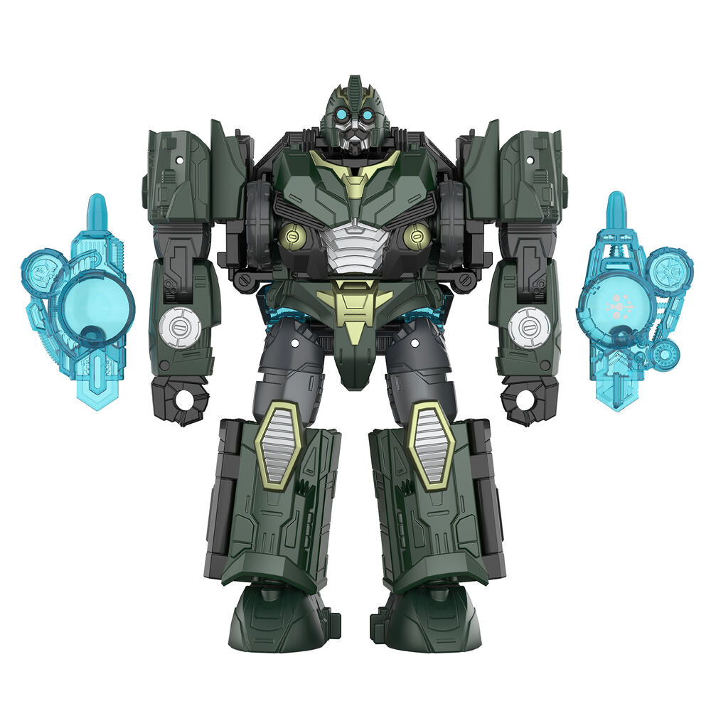 Zoom sur la tête de la figurine Alchemist Prime montrant ses traits précis