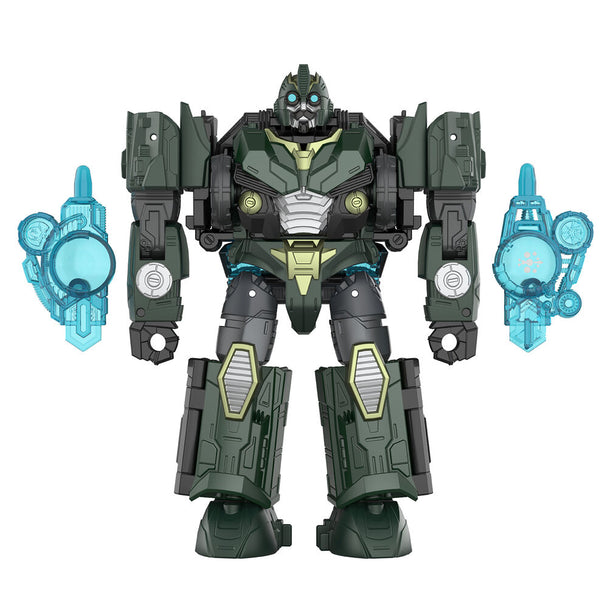 Zoom sur la tête de la figurine Alchemist Prime montrant ses traits précis