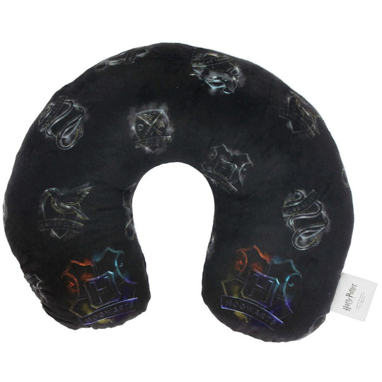 Coussin de voyage Harry Potter Hogwarts de 31 cm, design officiel Warner Bros, idéal pour un confort optimal lors des déplacements.