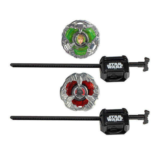 Set Beyblade X Hasbro avec toupies Luke Skywalker 4-80B et Darth Vader 4-60B en métal avec deux lanceurs, pour enfants 8 ans et plus.