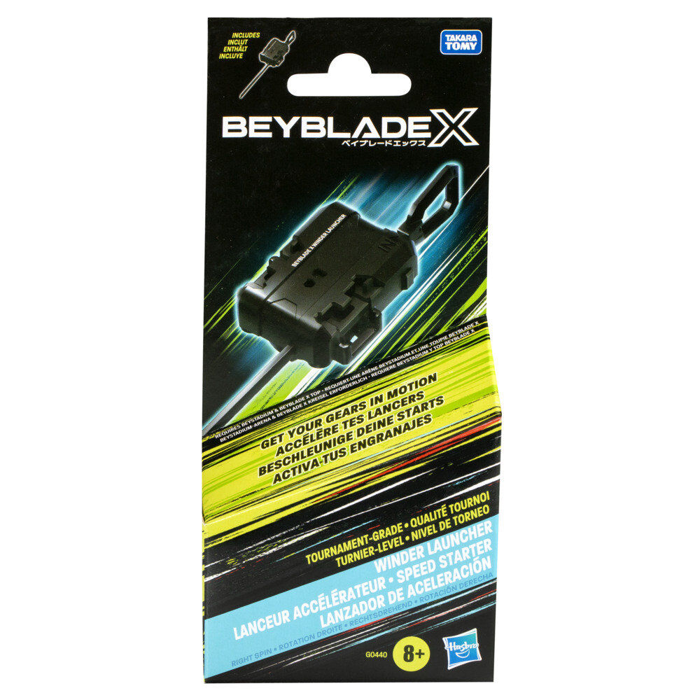 Lanceur Beyblade X officiel HASBRO avec bande dentelée de 25 cm pour un lancement puissant