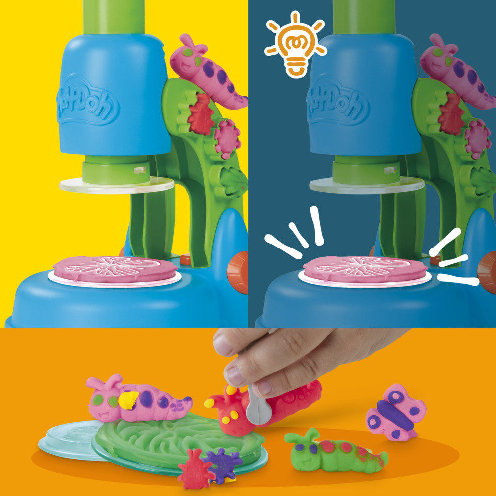 Packaging du microscope lumineux Play-Doh HASBRO avec informations produit
