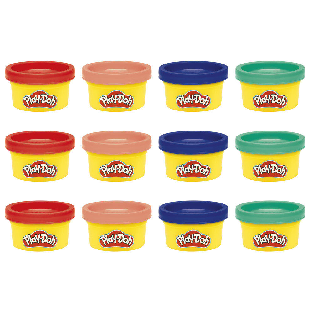 Enfant jouant avec un mini pot Play-Doh jaune, créant une forme avec la pâte