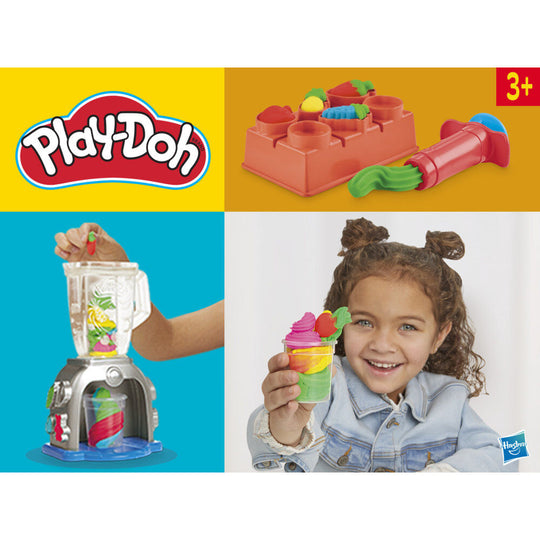 Illustration des étapes pour utiliser le Play-Doh Smoothie Blender