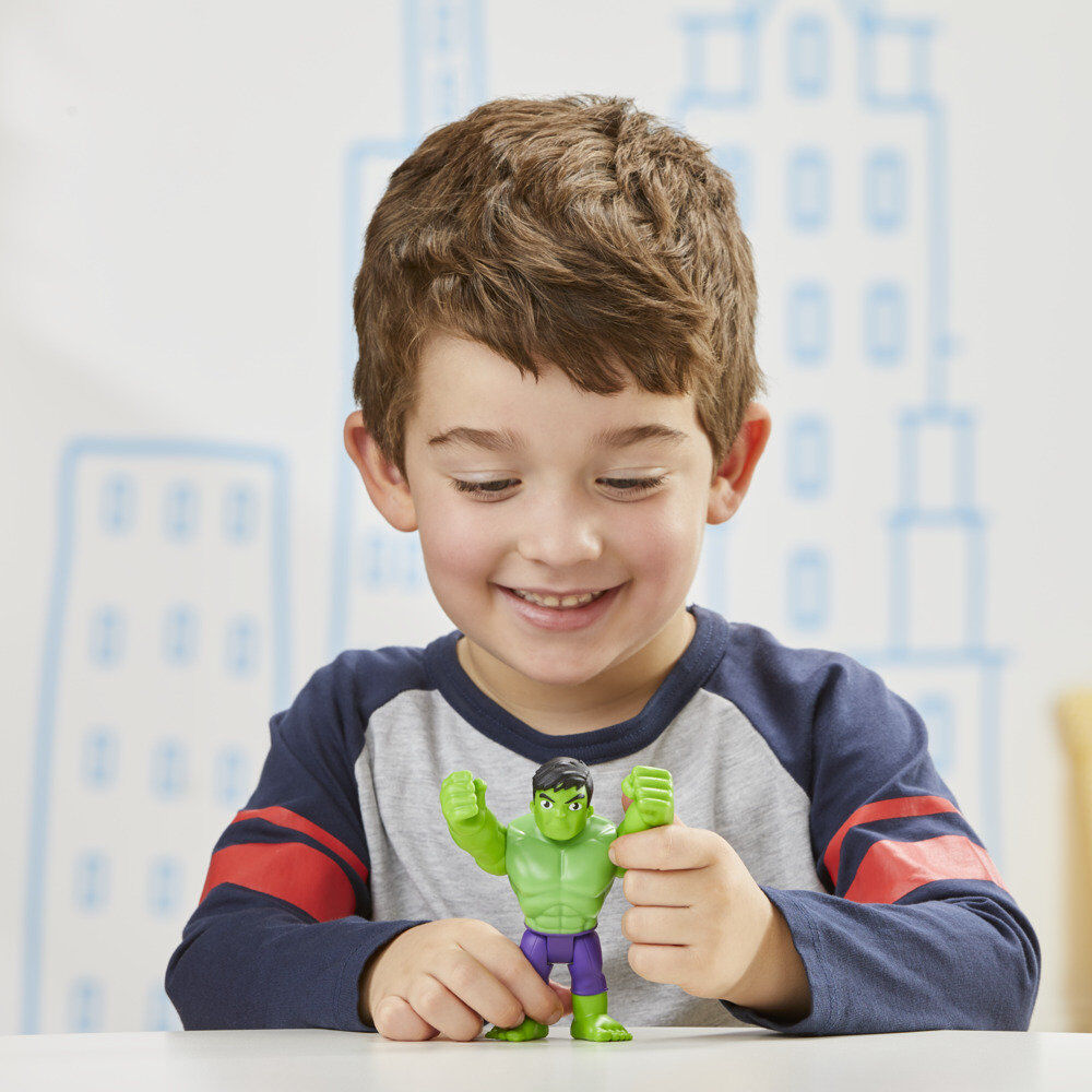 Figurine articulée Hulk Marvel Spidey and His Amazing Friends de 10 cm vue de face avec détails précis