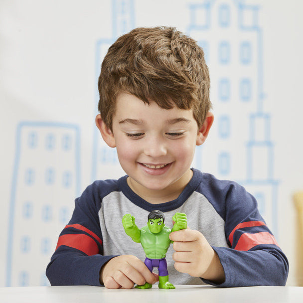 Figurine articulée Hulk Marvel Spidey and His Amazing Friends de 10 cm vue de face avec détails précis