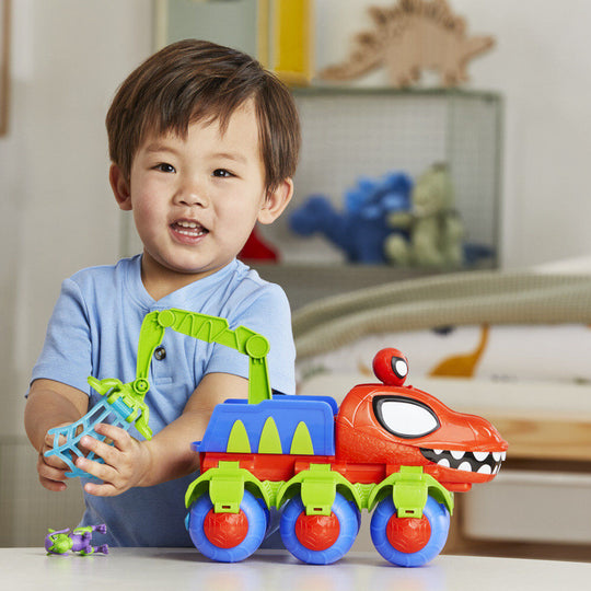 Détail des textures réalistes sur la bouche du dinosaure du playset