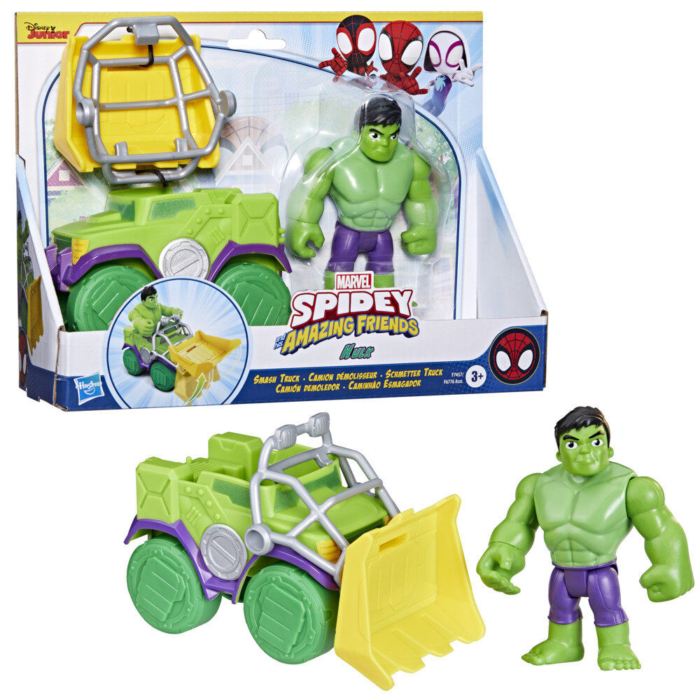 Camion Wrecking rouge et bleu du set Marvel Spidey et ses Amis avec détails réalistes