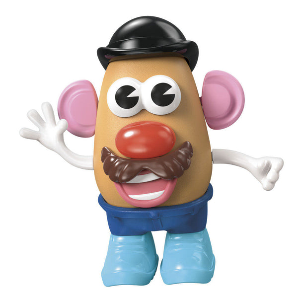 Vue de face de Mr. Potato Head HASBRO avec accessoires colorés assemblés sur le corps en forme de pomme de terre