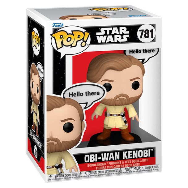 Vue rapprochée de la figurine Funko POP Obi-Wan Kenobi avec détails fidèles au personnage Star Wars
