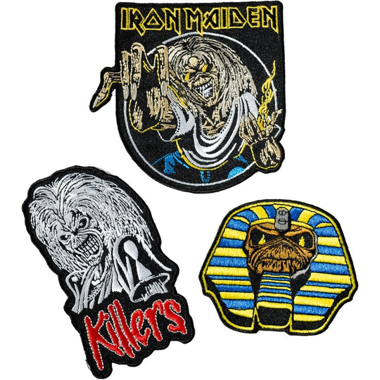 Écusson Iron Maiden design 1 en polyester avec détails précis sur fond noir