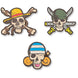 Set de 3 patches One Piece ERIK en polyester avec designs variés pour personnalisation textile