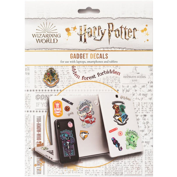 Présentation des quatre planches de stickers réutilisables Harry Potter avec designs variés et colorés