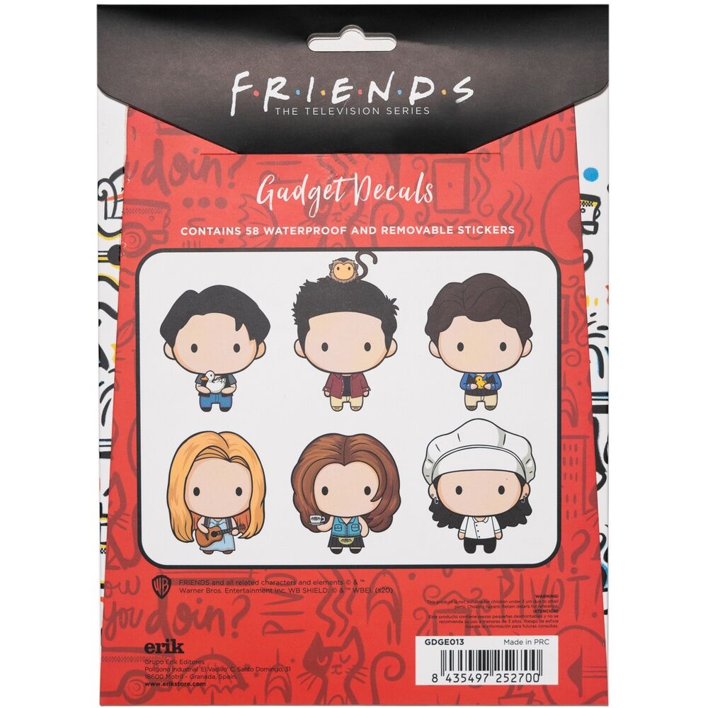Autocollants étanches Friends ERIK appliqués sur un carnet pour une décoration personnalisée