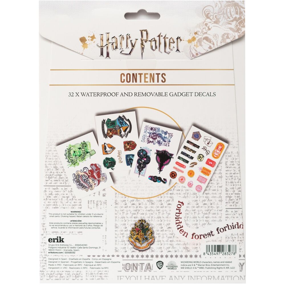 Sticker Harry Potter représentant le logo des Reliques de la Mort en noir et blanc étanche