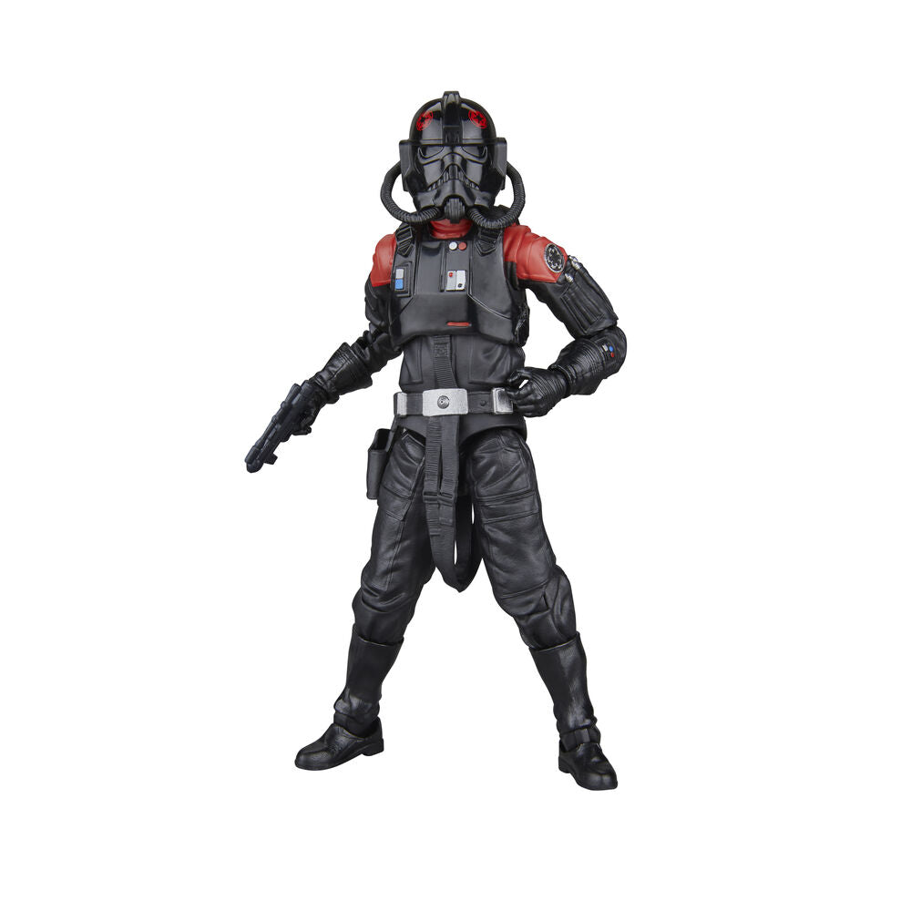 Vue latérale gauche de la figurine Cassian Sienar 15cm avec accessoires
