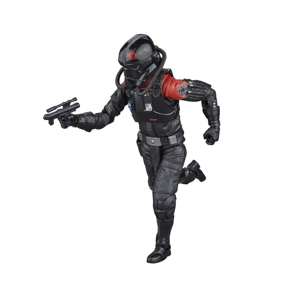 Figurine Cassian Sienar posée sur un socle avec éclairage studio