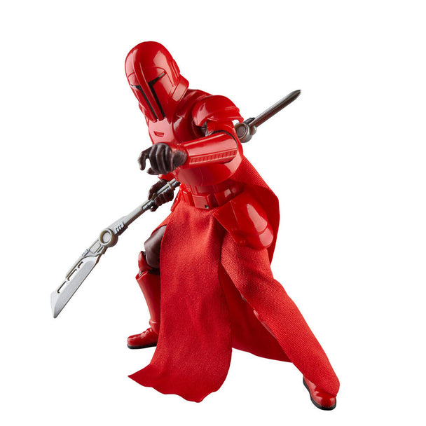 Détail du casque rouge vif de la figurine Praetorian Guard avec finitions précises