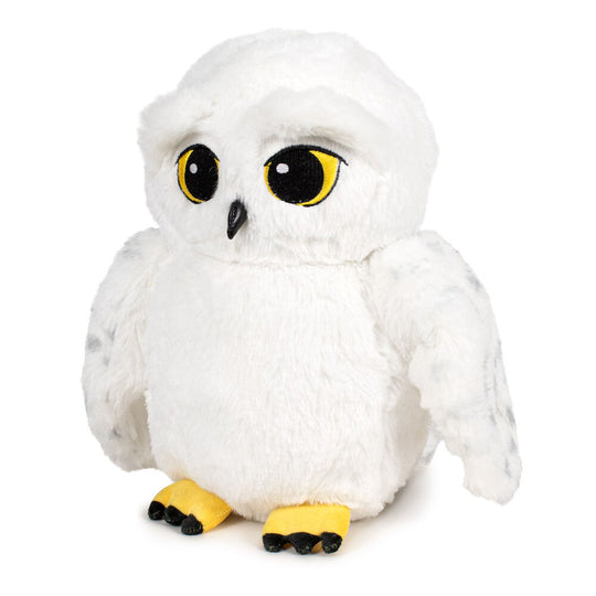 Peluche Hedwige Harry Potter de 32 cm, blanche et douce, fabriquée par PLAY BY PLAY, vue de face sur fond blanc.