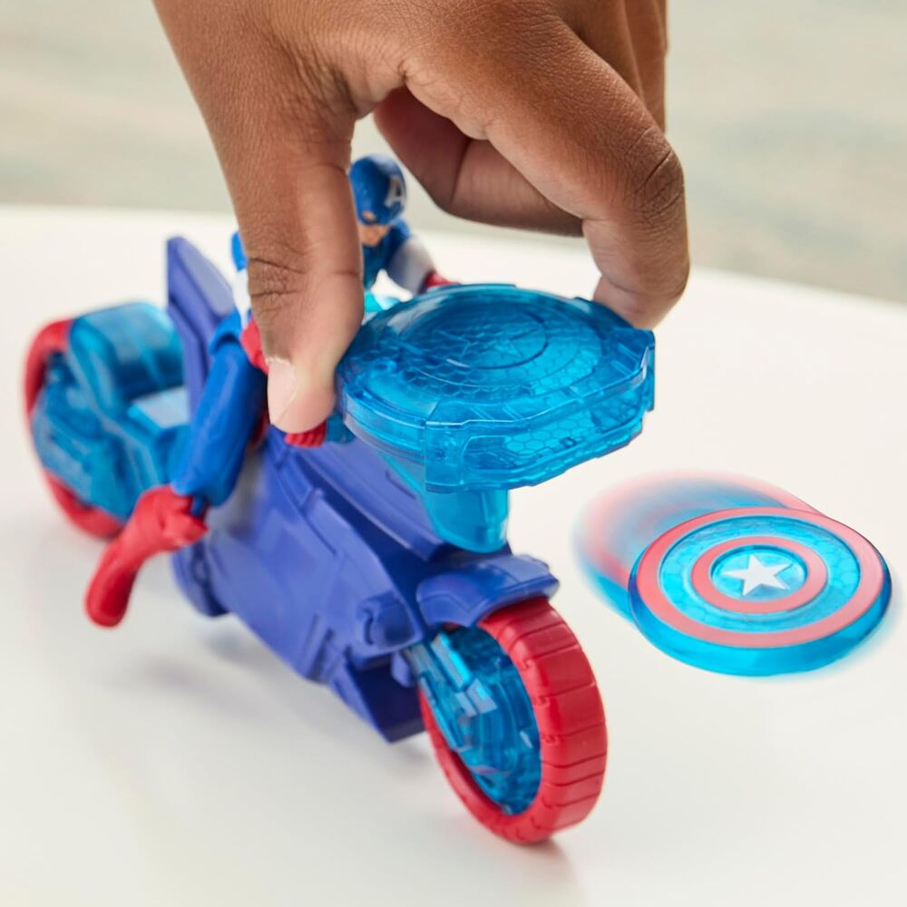 Boutons latéraux du lanceur bouclier permettant de lancer le projectile facilement