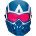 Vue latérale du masque Marvel Captain America montrant le mécanisme de réglage des lentilles