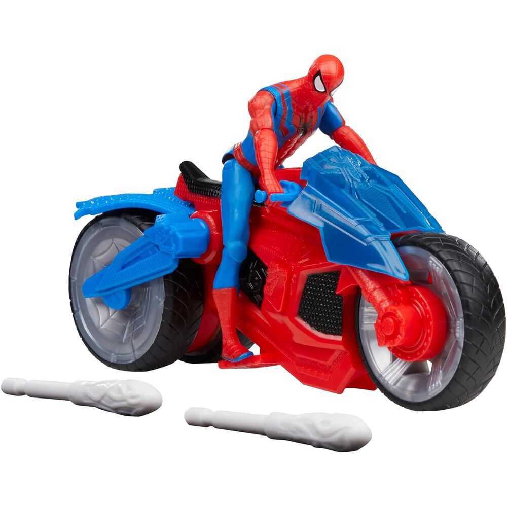 Packaging HASBRO officiel du set Spider-Man Epic World of Action avec moto et figurine