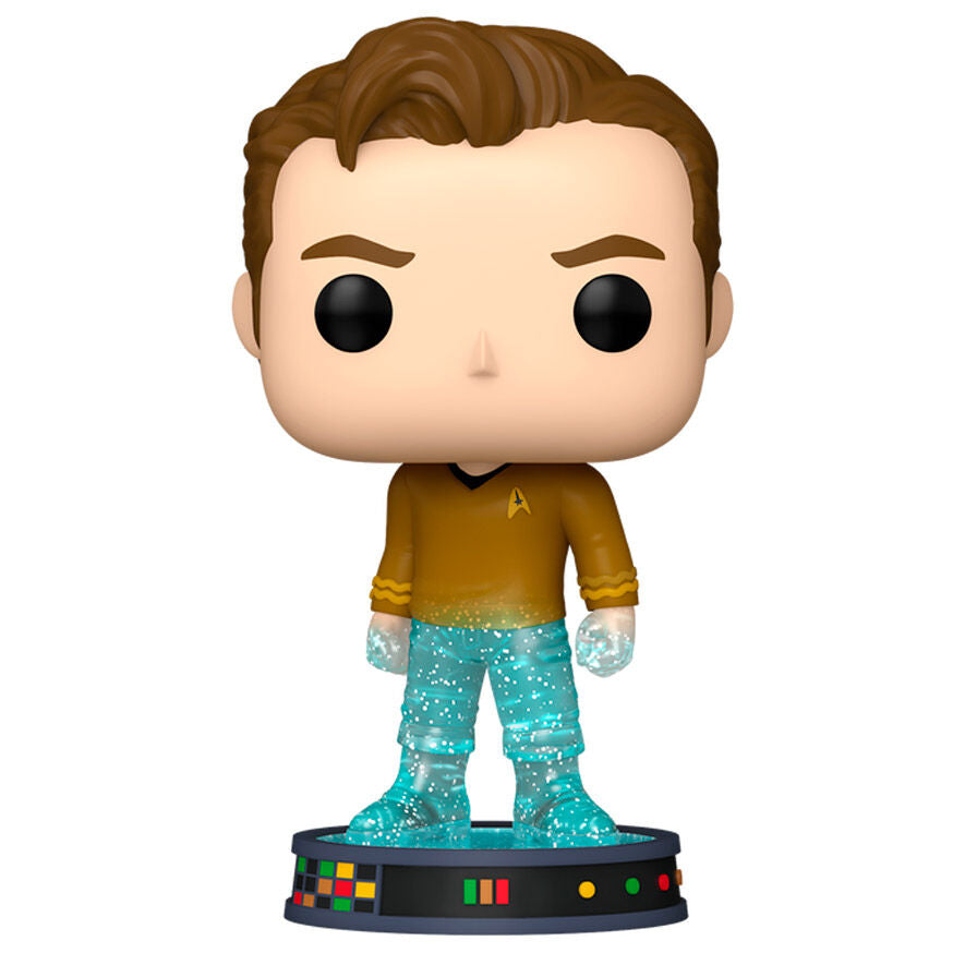 Figurine Funko POP Plus de James T. Kirk en vinyle, haute de 9 cm, présentée dans sa boîte cadeau officielle FUNKO.