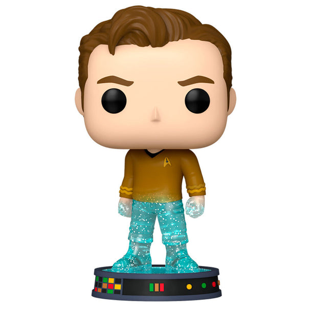 Figurine Funko POP Plus de James T. Kirk en vinyle, haute de 9 cm, présentée dans sa boîte cadeau officielle FUNKO.