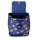 Sac à dos Loungefly Disney Princess Carousel vue de face avec détails dorés et motifs Disney