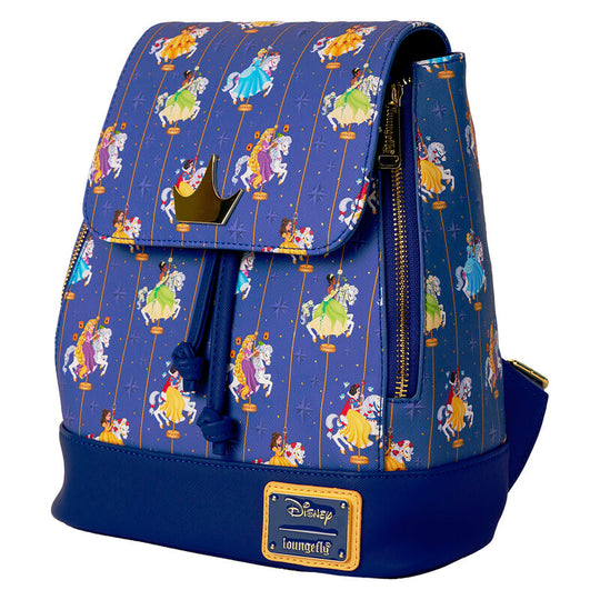 Vue latérale du sac à dos Loungefly montrant les bretelles ajustables en cuir vegan saffiano