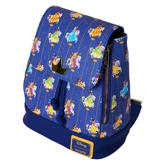 Détails des clous métalliques moulés et motifs décoratifs sur le sac à dos Loungefly Disney