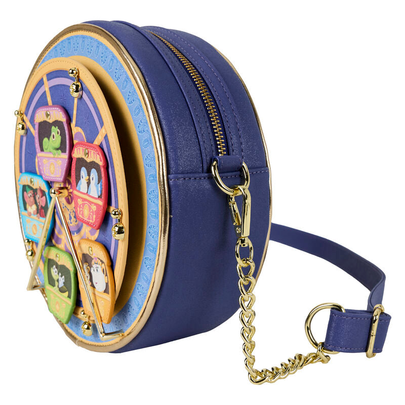 Intérieur du sac Loungefly Disney Princess Carousel montrant la doublure assortie et la finition soignée