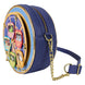 Intérieur du sac Loungefly Disney Princess Carousel montrant la doublure assortie et la finition soignée