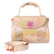 Vue avant du sac épaule Loungefly Disney Stitch en cuir vegan avec détails 3D et finition rose gold