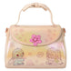Vue latérale montrant l'épaisseur et la forme du sac épaule Loungefly Stitch