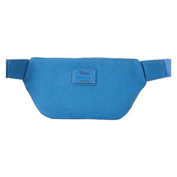Photo détaillée du porte-monnaie intégré à la pochette ceinture Stitch Loungefly, montrant la fermeture éclair.