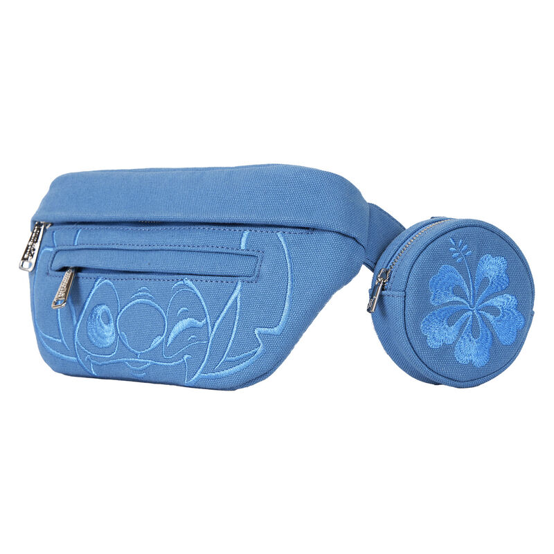 Image de la pochette Stitch portée autour de la taille, illustrant son confort et son style.
