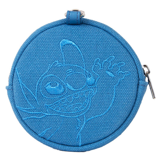 Vue arrière de la pochette ceinture Stitch montrant la boucle ajustable et le matériau robuste.
