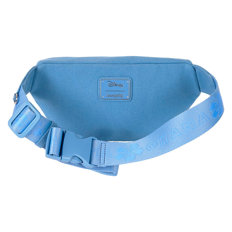 Présentation de la pochette Stitch Disney avec plusieurs angles pour apprécier le design complet.