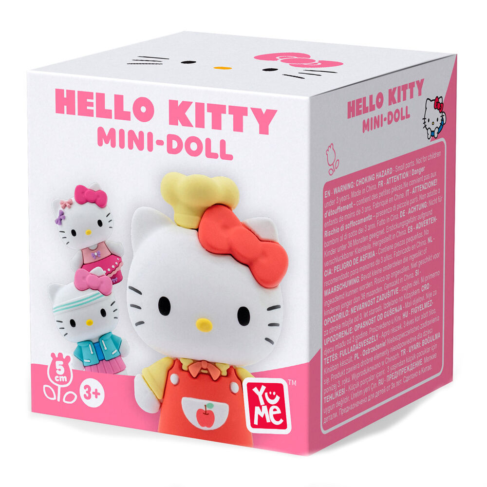 Détail du visage souriant de la figurine Hello Kitty surprise
