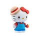 Figurine Hello Kitty avec robe bleue et bouquet de fleurs, modèle 7cm