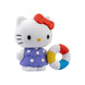 Figurine Hello Kitty 7cm avec nœud vert et robe à rayures colorées