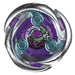 Image illustrant la toupie Beyblade X Shadow Shinobi en action lors d'un combat